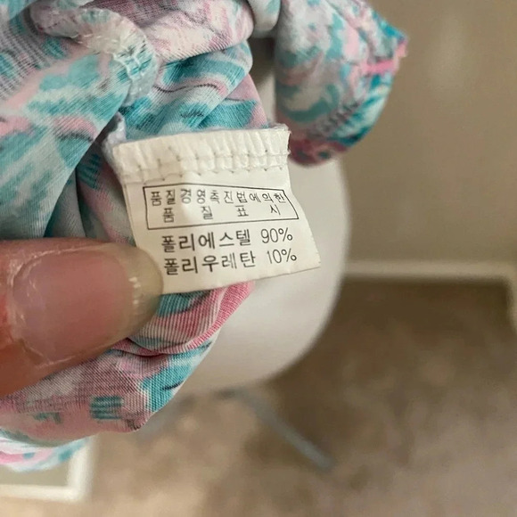 *Vintage* Korean Floral Shimmer Button Down Shirt-Size M - Picture 5 of 6